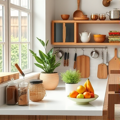 ایده‌های چیدمان روی کابینت‌ آشپزخانه: نمایی زیبا در آشپزخانه با دکور روی کابینت