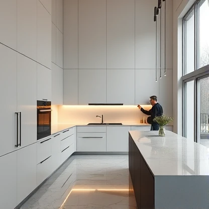 کابینت مدرن مینیمال سفید